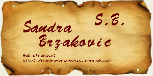 Sandra Brzaković vizit kartica